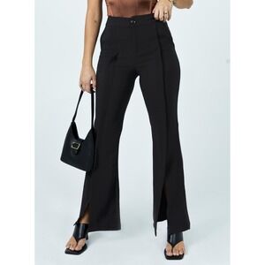 Princess Polly Womens Black‎ Trousers High Rise Flare Pants Pockets Size 6